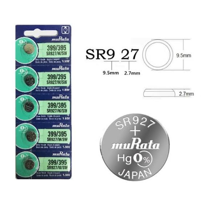 BATERAI MURATA SR927SW 395 399 ORIGINAL SILVER OXIDE 1.55V / BATRAI BATTERY MURATA 927 / AG7 / 926
