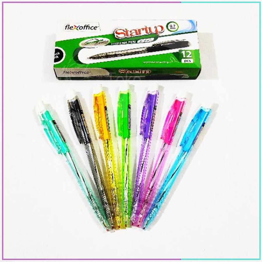 

Ballpoint/ Bolpoin/ Pulpen Startup Flexoffice Black Ink 0.7mm