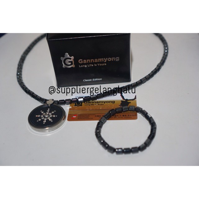 GANNAMYONG kalung QUANTUM PENDANT terapi magnet permata aura ion tubuh aksesoris fashion kesehatan