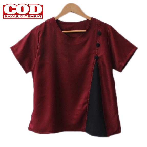 Real Pict - Atasan wanita / blouse wanita / blouse jumbo wanita / blus jumbo Calista L DAN XL / XXL-6