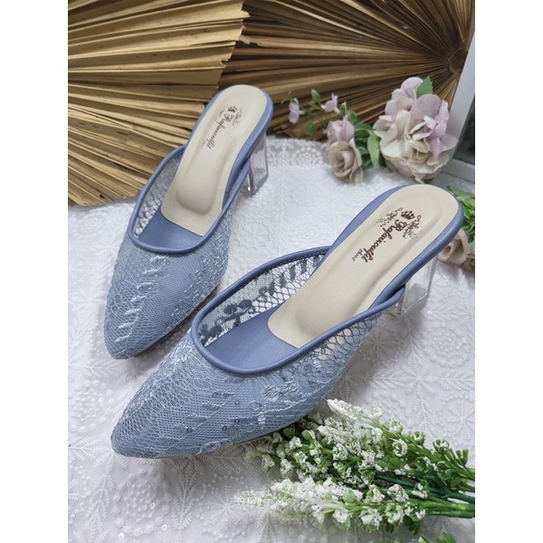 sepatu rosia iceblue tinggi 7cm kaca