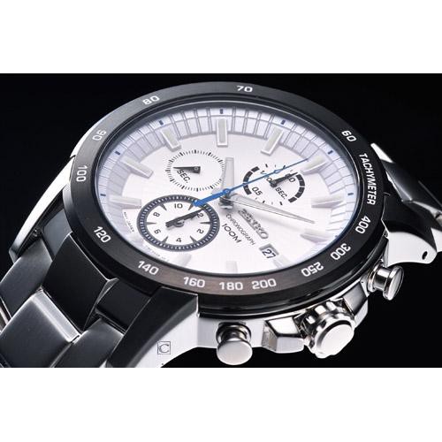 Seiko Criteria SNDC73P1 Chrono Sapphire White - Jam Tangan Pria SNDC73