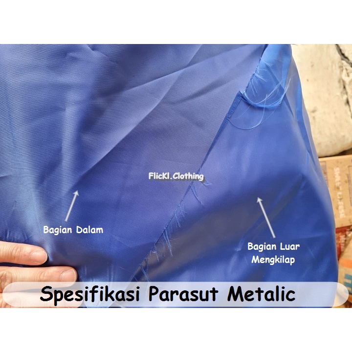 Bahan Kain Parasut Parasit Metalic Waterproof Anti Air Windbrake Jaket Bomber Celemek