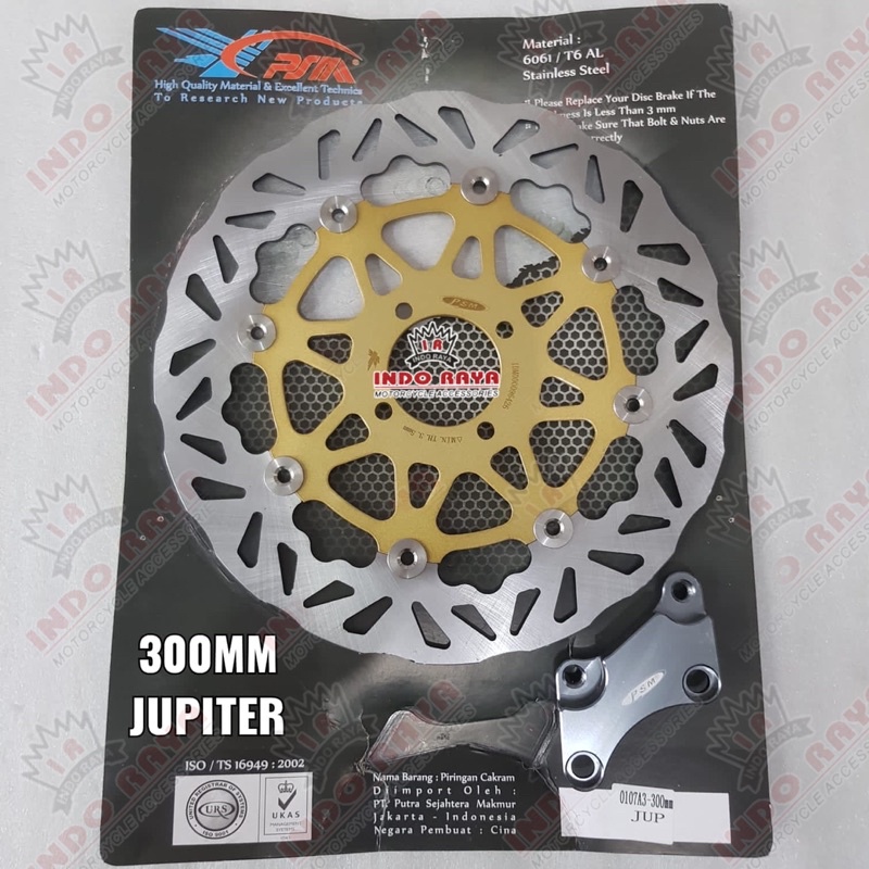 Piringan disc cakram depan PSM racing jupiter lama fizr vega lama 300mm besi floating +breket