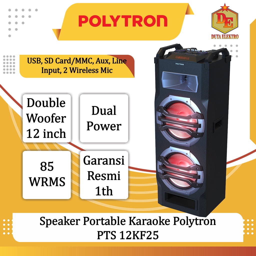 Speaker Wireless Polytron PTS 12KF25 Karaoke Portable