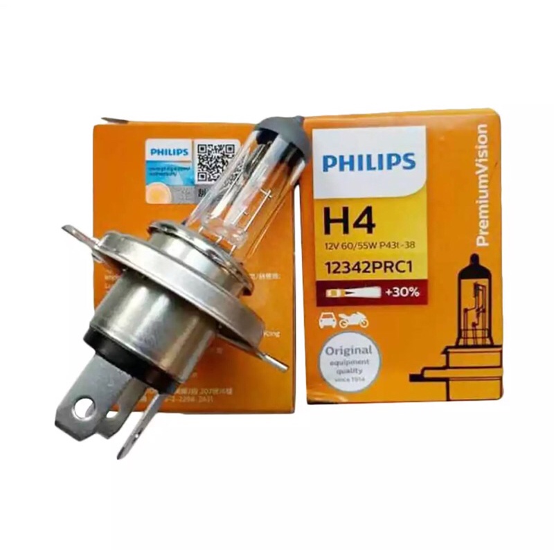 Bohlam Lampu Halogen Philips h4 12V 60/55W &amp; 100/90W Untuk Lampu Besar Mobil Original