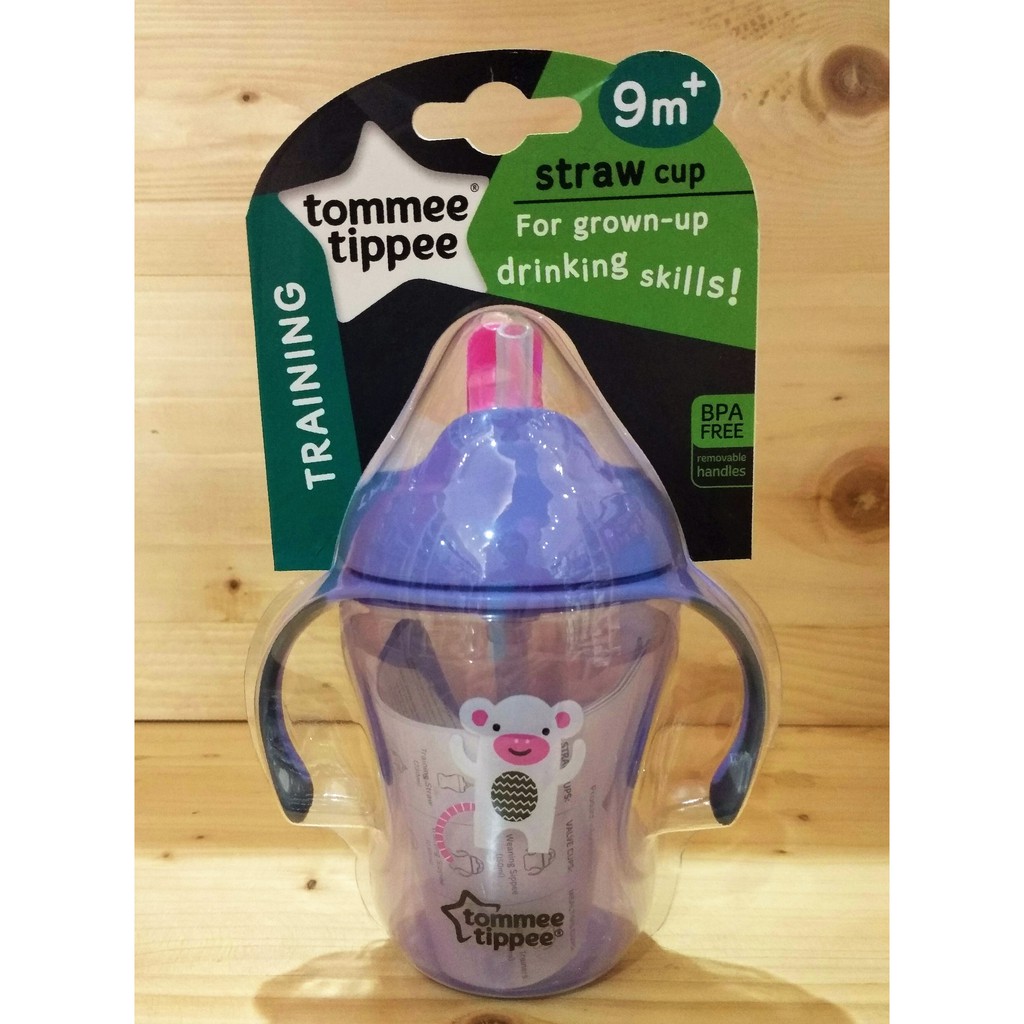 Tommee Tippee Training Straw Cup 230ml Botol Minum Sedotan