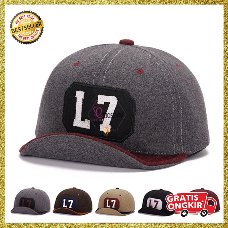 Topi Pria Wanita Baseball Snapback L7 Aksen Visor Lipat Fashion Kualitas Import TWL