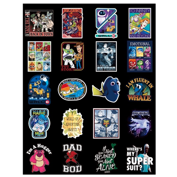 A38 STICKER 10PCS (DISNEY PIXAR MIX) anti air notebook scrapbook label motif kartun superhero super hero unik lucu atk alat tulis kantor murah viral termurah kartun komputer leptop handphone hp smartphone koper laptop tembok kulkas disney anime