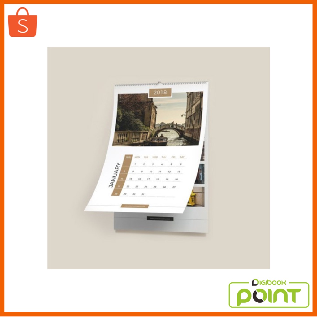 

Kalender Dinding 2026 Custom Spiral Portrait 32 x 48 cm Isi 6 Lembar Kertas AC 260 gram