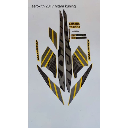 stiker striping motor aerox tahun 2017 warna hitam kuning