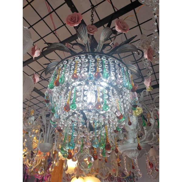 Lampu Shabby crystal 3+1
