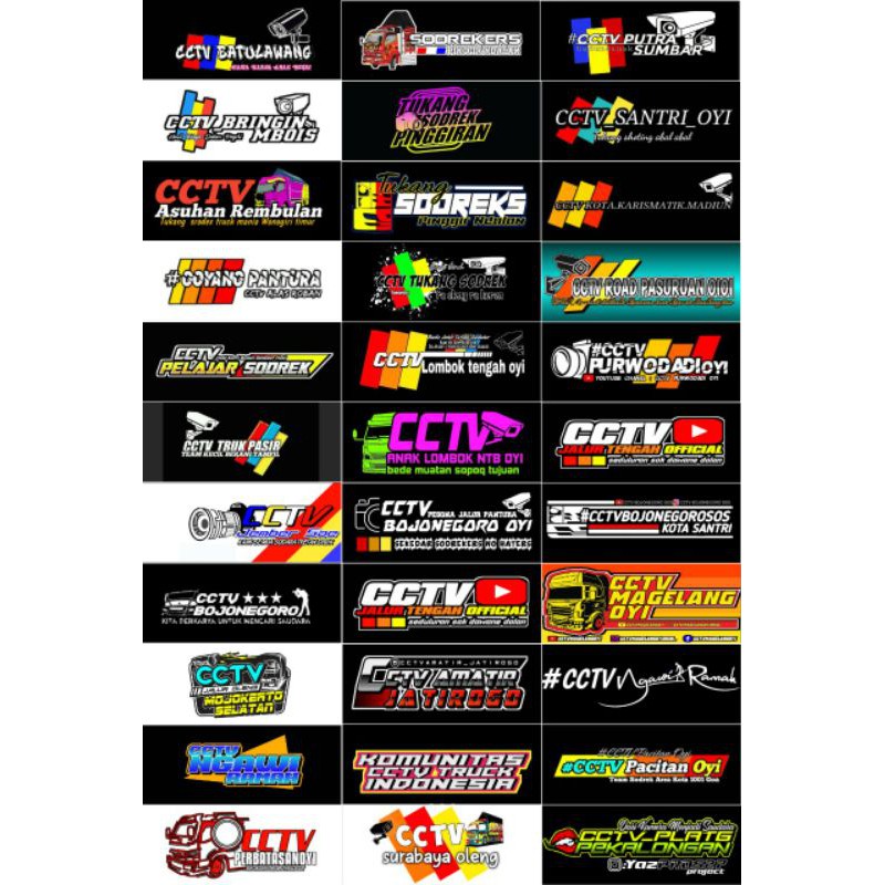 33 PCS STIKER STICKER CCTV TRUK OLENG TUKANG SODREK STIKER PACK CCTV TRUK OLENG MURAH