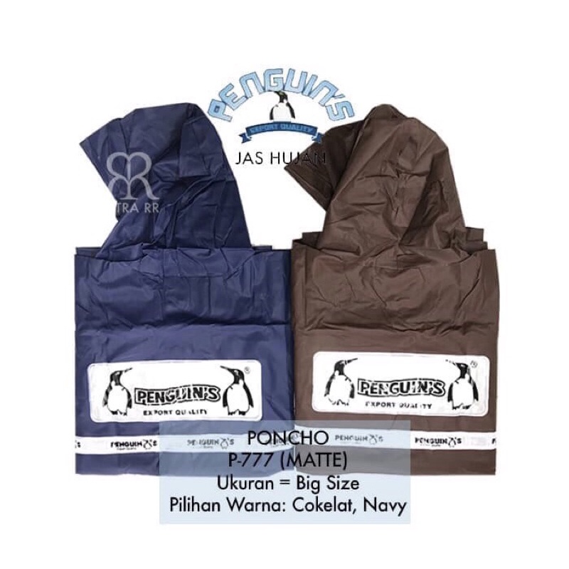 Jas Hujan PENGUINS Poncho Super Tebal Big Size Penguins PX-777 Ponco / JAS HUJAN MANTEL PX777 PONCO BAHAN PVC TEBAL