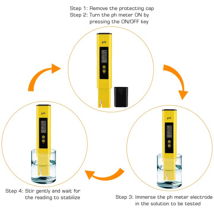 PH Meter Tester Digital Alat Ukur Asam Basa PH Air Hidroponik Cairan