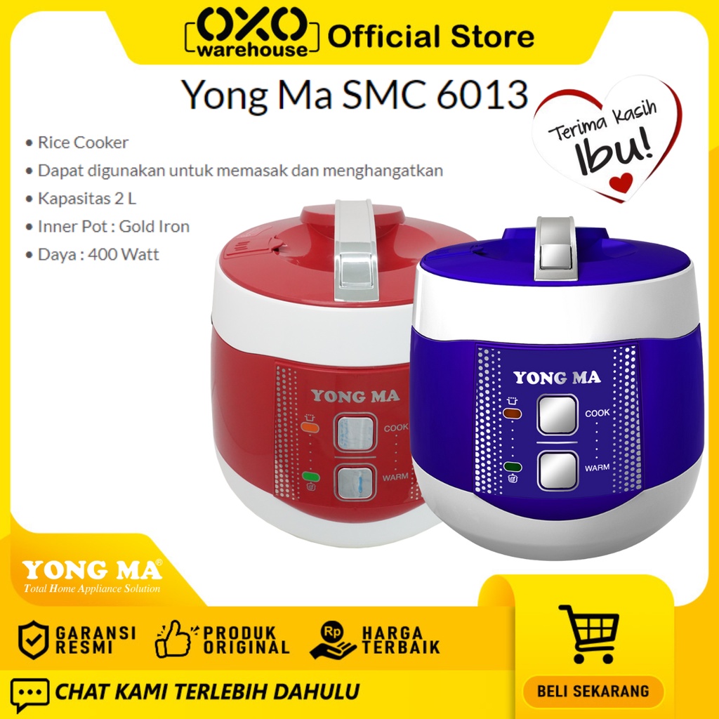 Oxo Warehouse - Yong Ma Rice Cooker SMC 6013 Magicom 2 L garansi resmi murah terjamin bergaransi awe