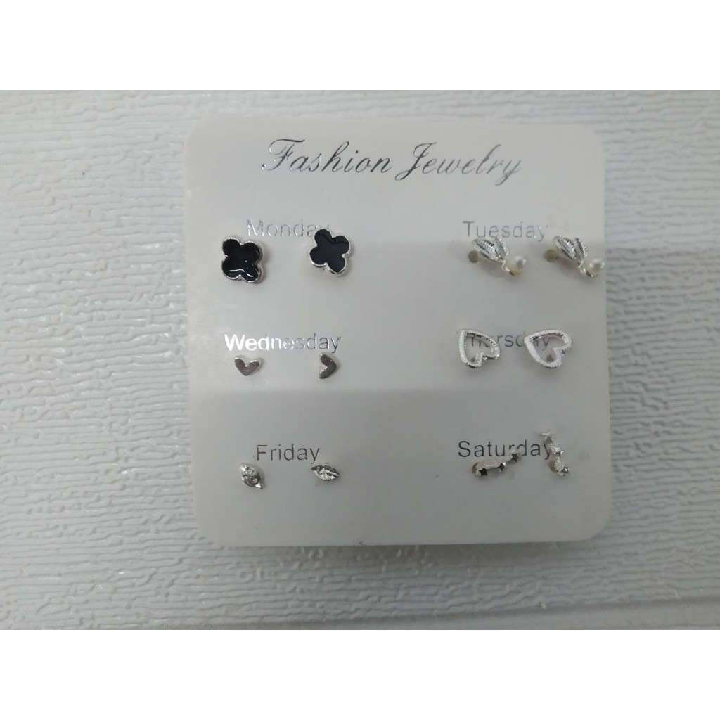 ❤️GTB❤️ A022 Anting Aksesoris Fashion Mutiara Earrings Wanita 6 Pasang Tusuk Simple GayaKorea import-9