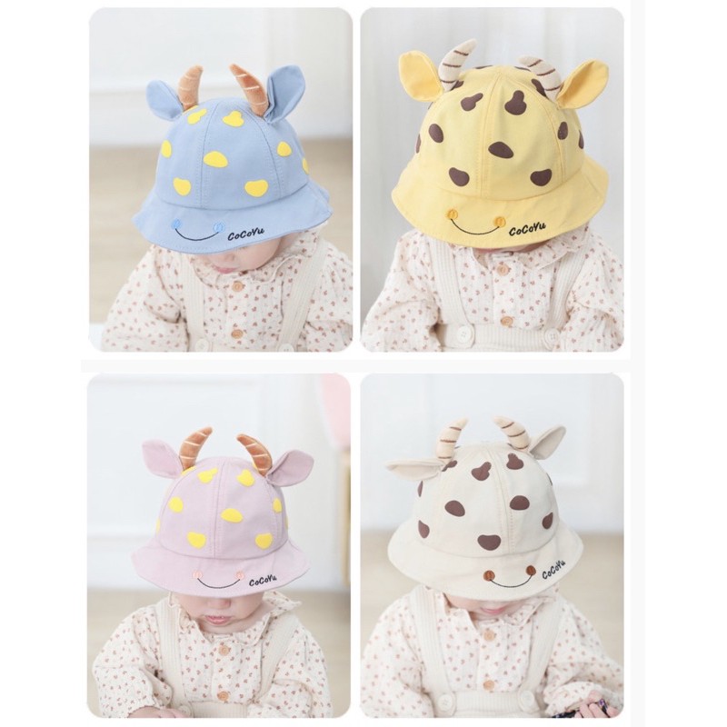 Topi Baseball/Bucket Anak Bayi Balita Laki Laki / Perempuan model Tanduk Deer Goat /Baby Toddler Hat-Bucket Goat