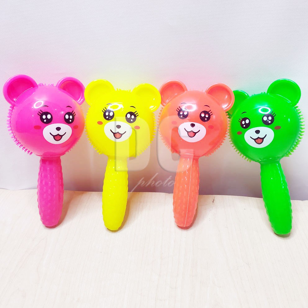 Rubber Stick Toy Cit Karakter Bear Kelinci Mainan Encit Stik Pantul Lampu