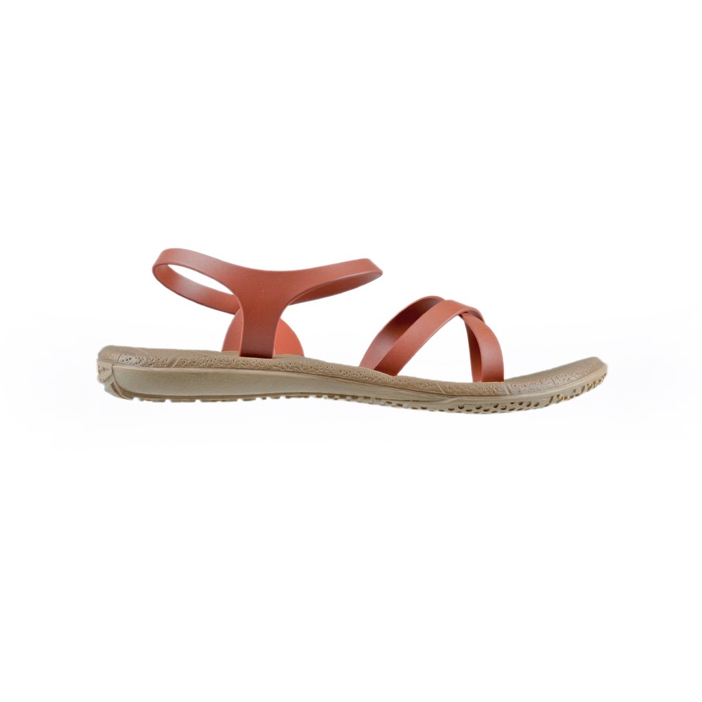 CAMOU - Vivian Amaretto - Sandal Flats Perempuan Kasual Beige Orange