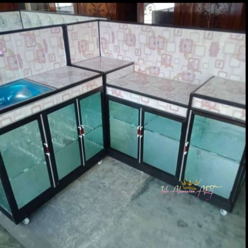 Rak Dapur Kitchen Set Model L Minimalis Bahan Alumunium