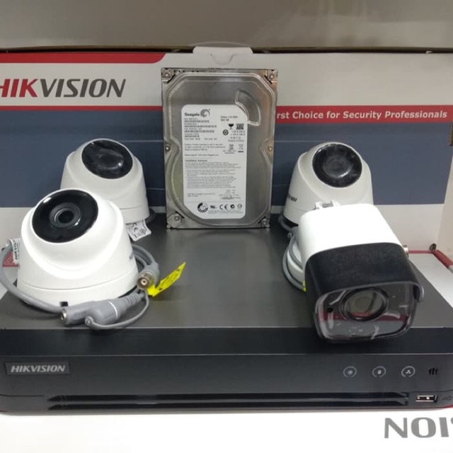 PAKET CCTV 4 CHANNEL HIKVISION 5MP REAL H.2560P KOMPLIT