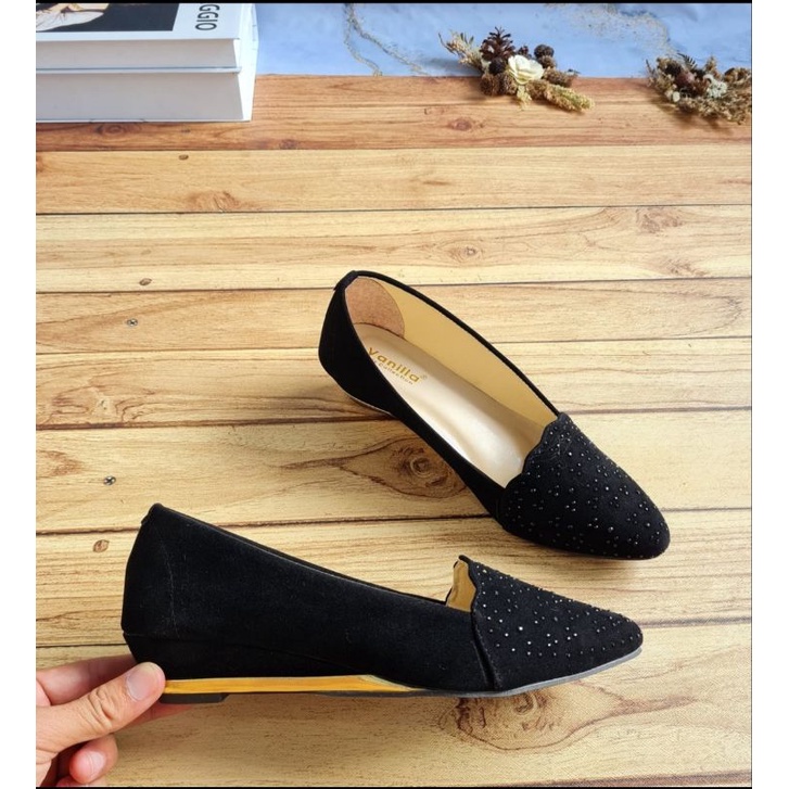 ABBUSHOES  Js 09 Sepatu Kerja Model Wedges Untuk Wanita 3cm