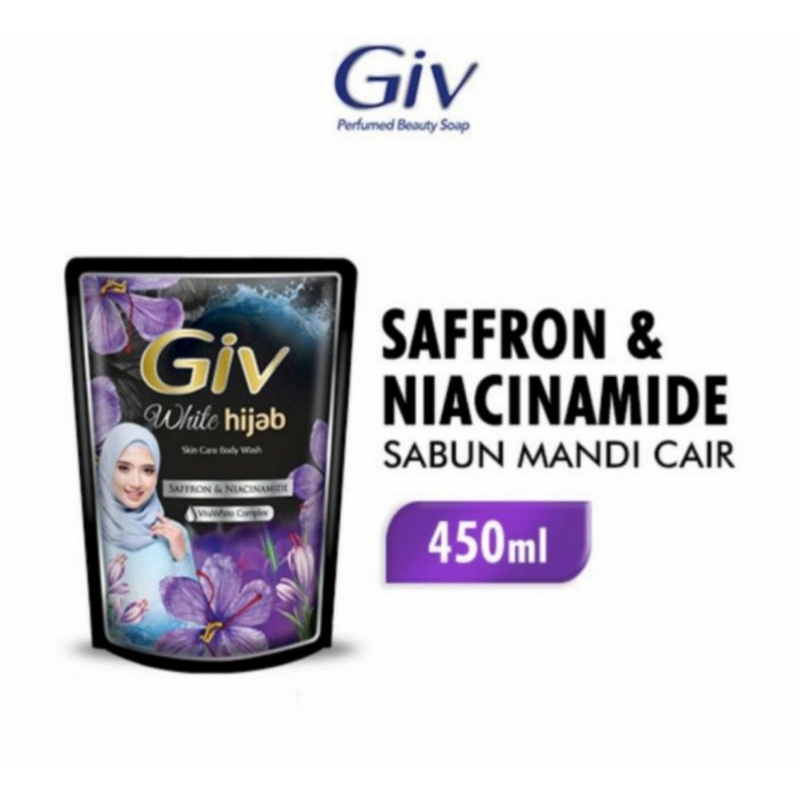 giv white hijab bodywash saffron &amp; niacinamide 400ml