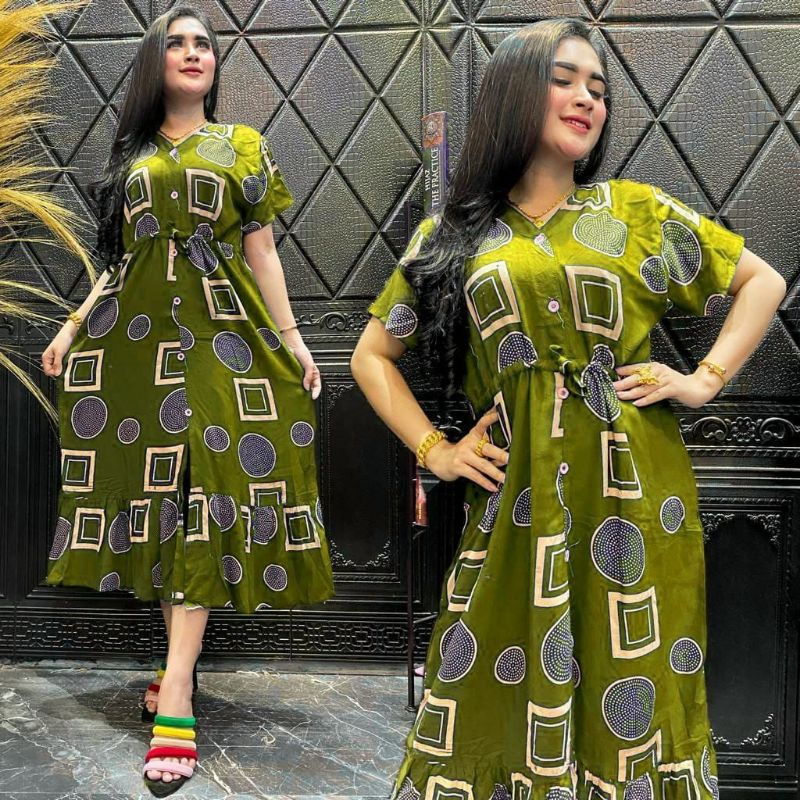 Daster Andin Ikatan Cinta Kekinian Full Kancing Busui Bahan Rayon Adem