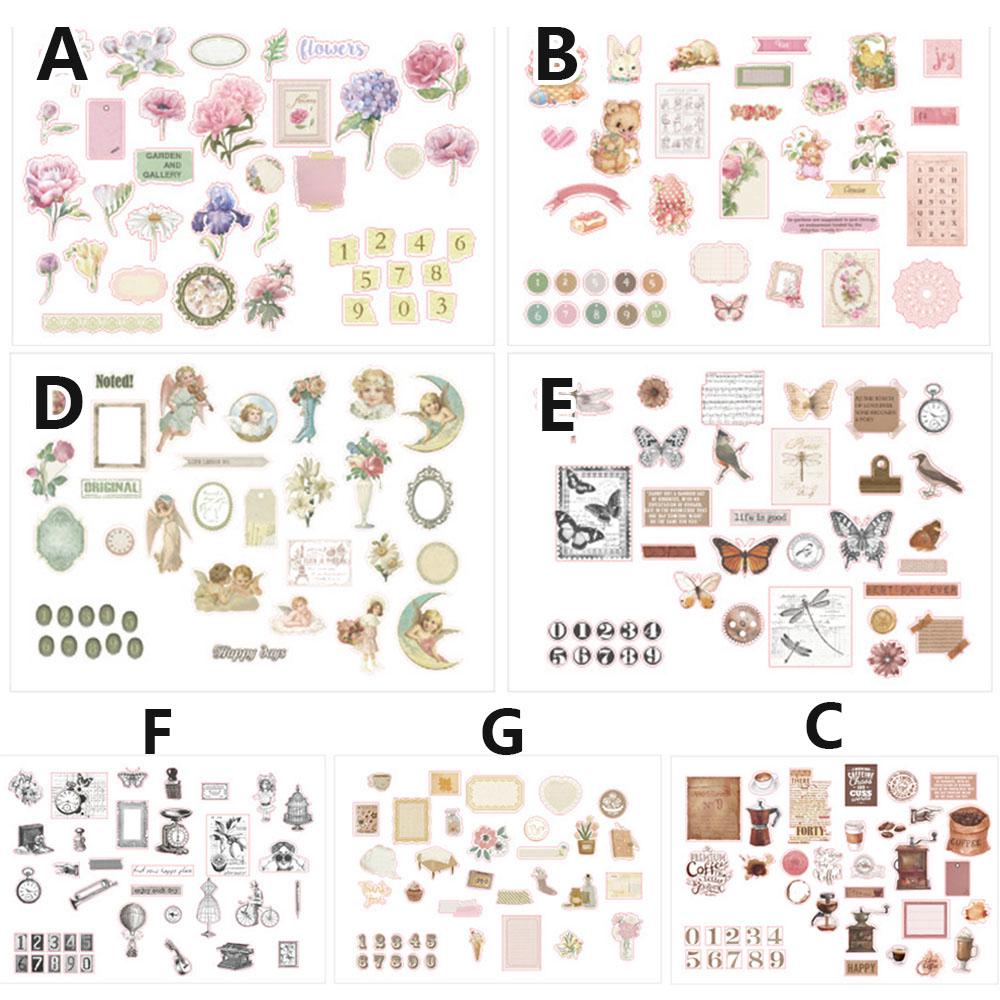 64Pcs Pak Stiker  Desain Romantis  untuk Scrapbook 