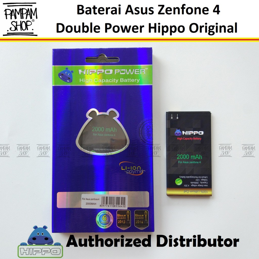 Baterai Hippo Double Power Original Asus Zenfone 4 A400CG C11P1404 Batre Batrai Dual Handphone HP