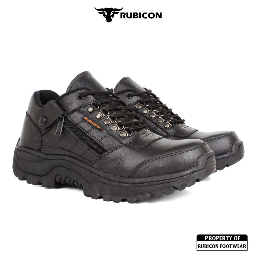 SEPATU SAFETY PRIA KULIT ASLI LOW BOOTS TRACKING SAFETY SHOES UJUNG BESI RUBICON TIREX RESLETING