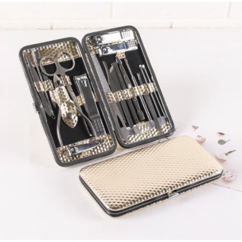 Set Gunting Kuku Manicure Pedicure PREMIUM Profesional 18 in 1 Rose Gold 19 Set Gold