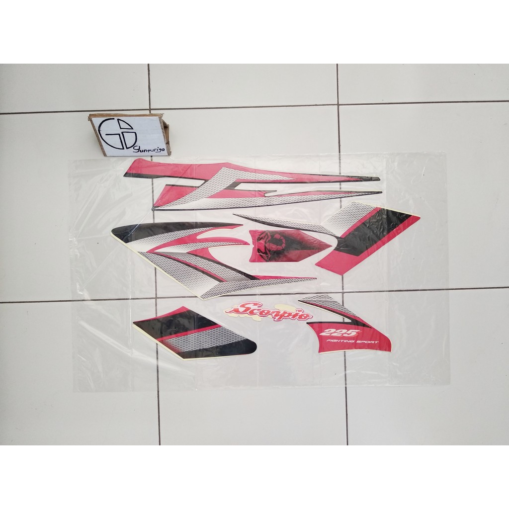 Striping Sticker Lis Yamaha Scorpio 225 2004 2005 Merah tangki kotak
