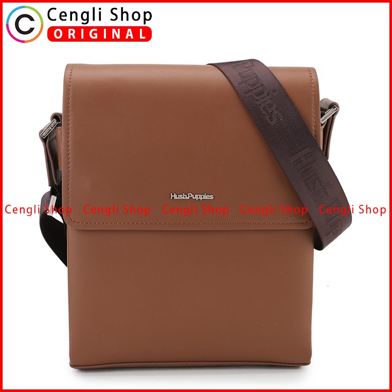 TAS SELEMPANG PRIA HUSH PUPPIES SLING BAG ORIGINAL COKLAT BROWN HM117