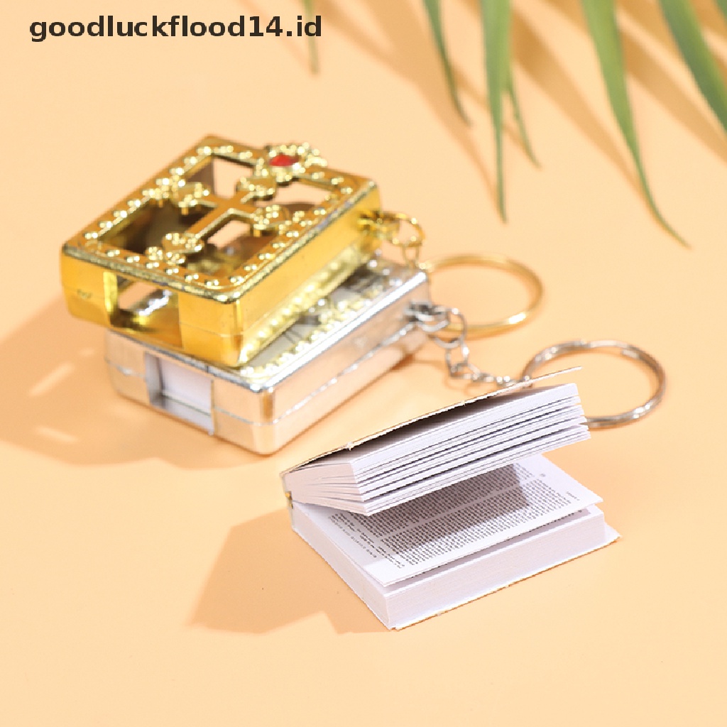 [OOID] Mini HOLY Bible Keychain Religious Christian Jesus Cross Keychain Prayer Gift ID