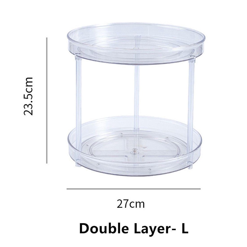 Solighter Turntable Tray New Kosmetik Transparan Kotak Penyimpanan Kreatif