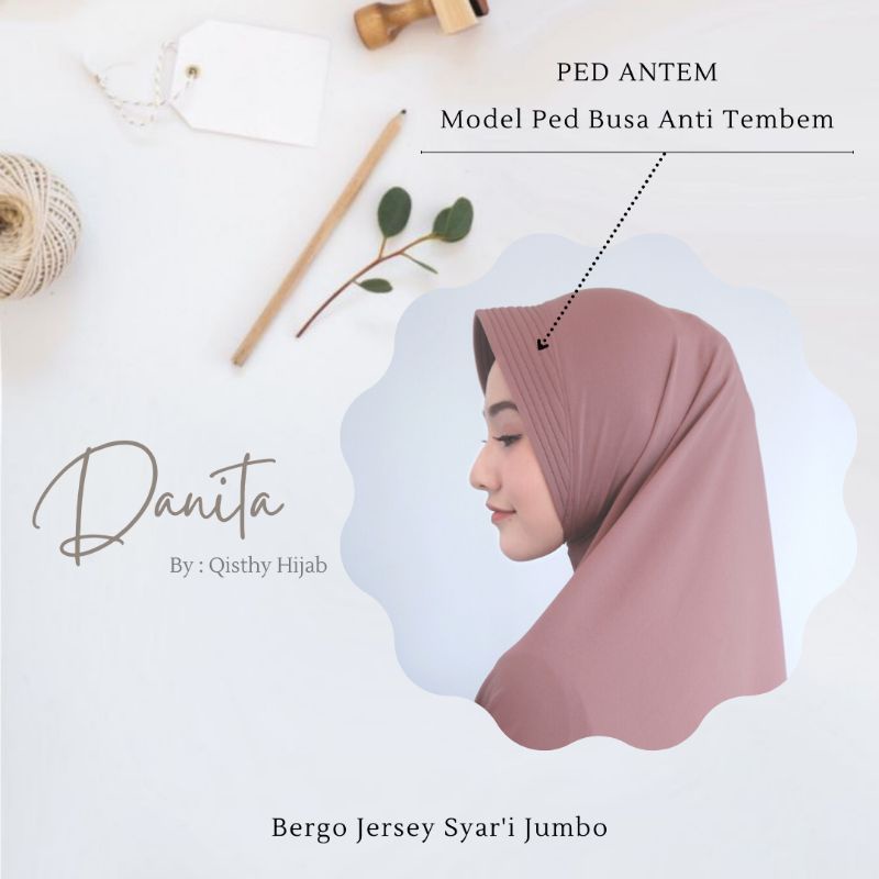 danita bergo jumbo syar'i/hijab instan syar'i/khimar daily instan bergo original