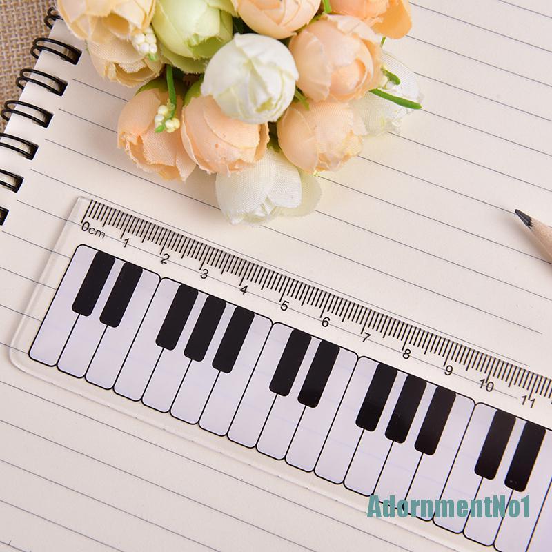 (AdornmentNo1) Penggaris Keyboard Piano 15cm 6in Warna Hitam + Putih