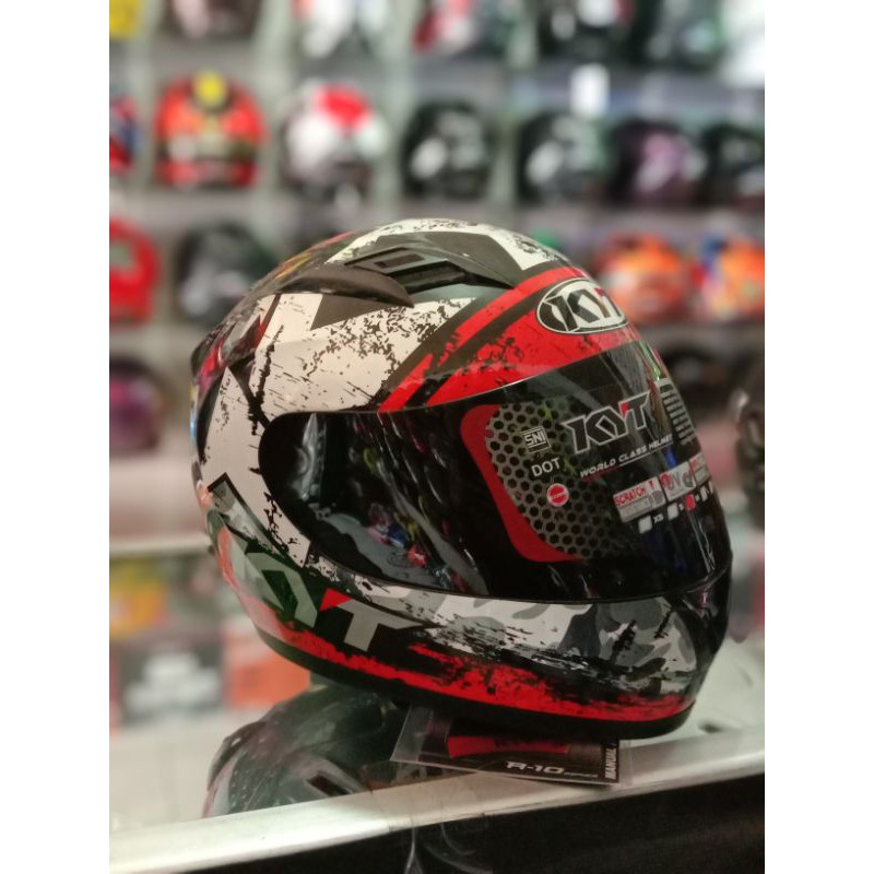 KYT R-10 #3 AQUA RED BLACK WHITE