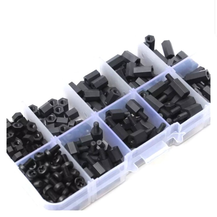 M3 Nylon 300pcs screw spacer nut baut peninggi mur high temp set kit