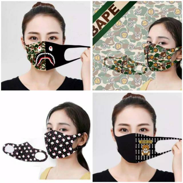 Masker scuba printing motif