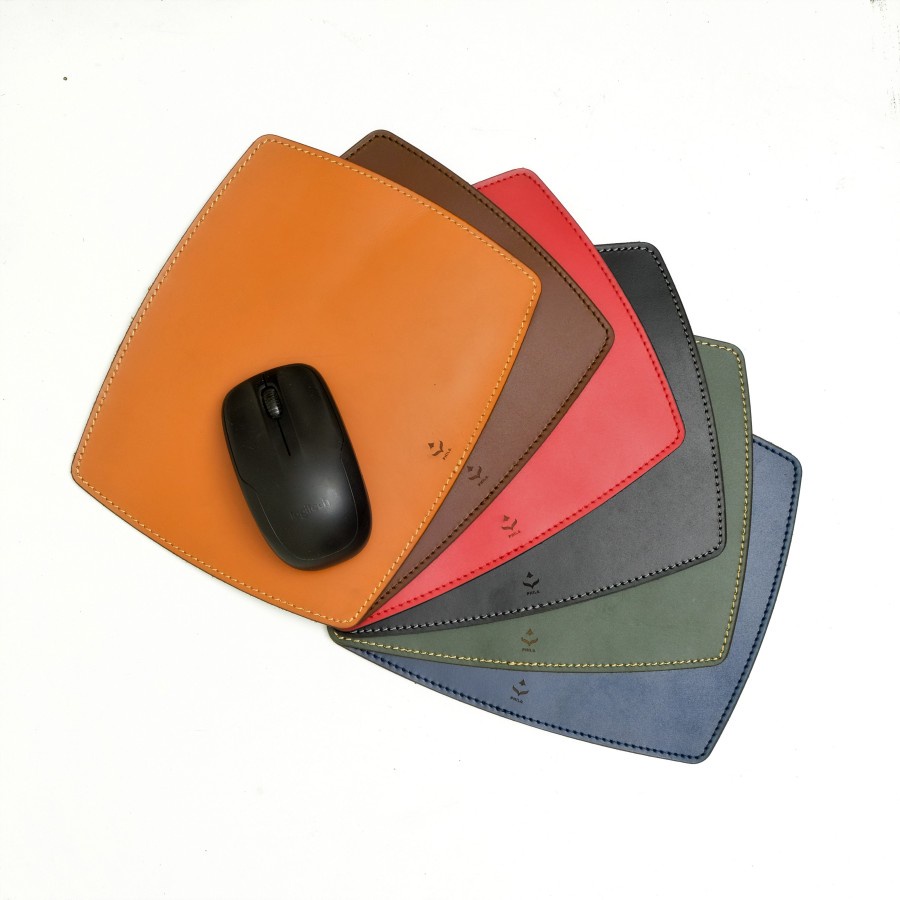 Mouse Pad Kulit Asli Genuine Leather - MOMO - Cokelat