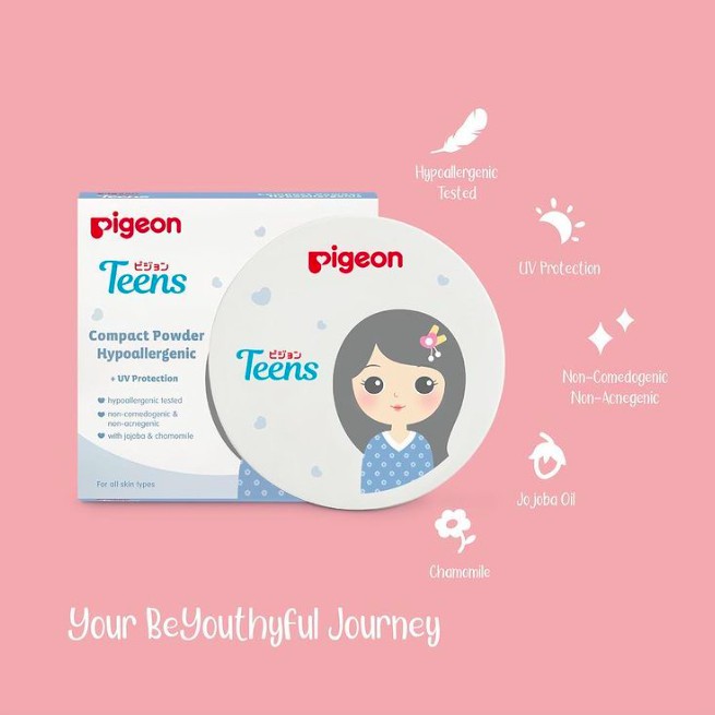 PIGEON TEENS Compact Powder + UV Protection 14gr | Full / Refill