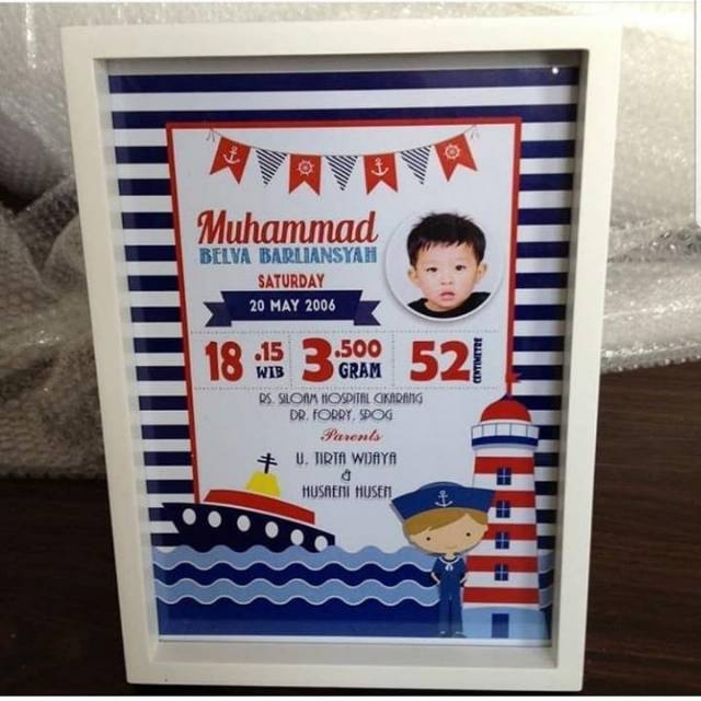 Baby biodata / biodata bayi / biodata baby / frame lahir / status birth /papan lahir/papan kelahiran