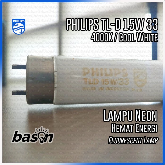 PHILIPS TL-D 15W 33 - Lampu Neon 450mm 4000K