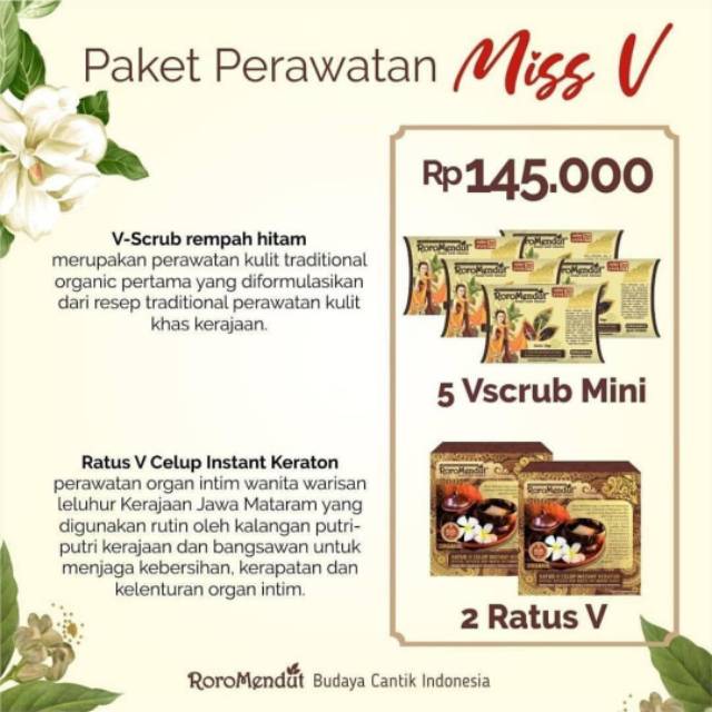Paket Perawatan Miss V | Rapet Wangi Vagina Treatment | Lulur Selangkangan Putih Cerah | Ratus celup
