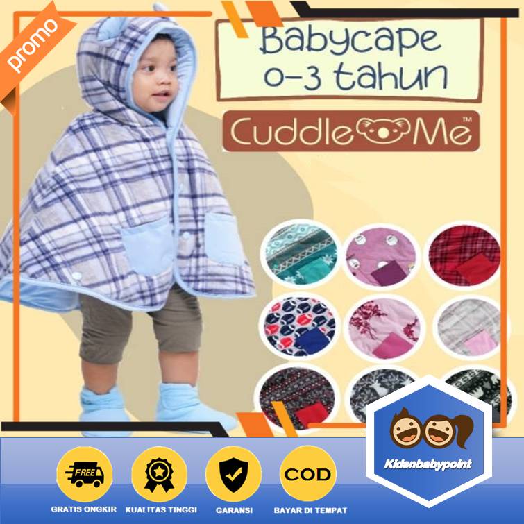 ( FREE GIFT ) Baby Cape Cuddle Me Babycape CuddleMe jaket bayi hampers jacket / selimut baby laki laki perempuan / jaket winter anak  hoodie / blanket motif