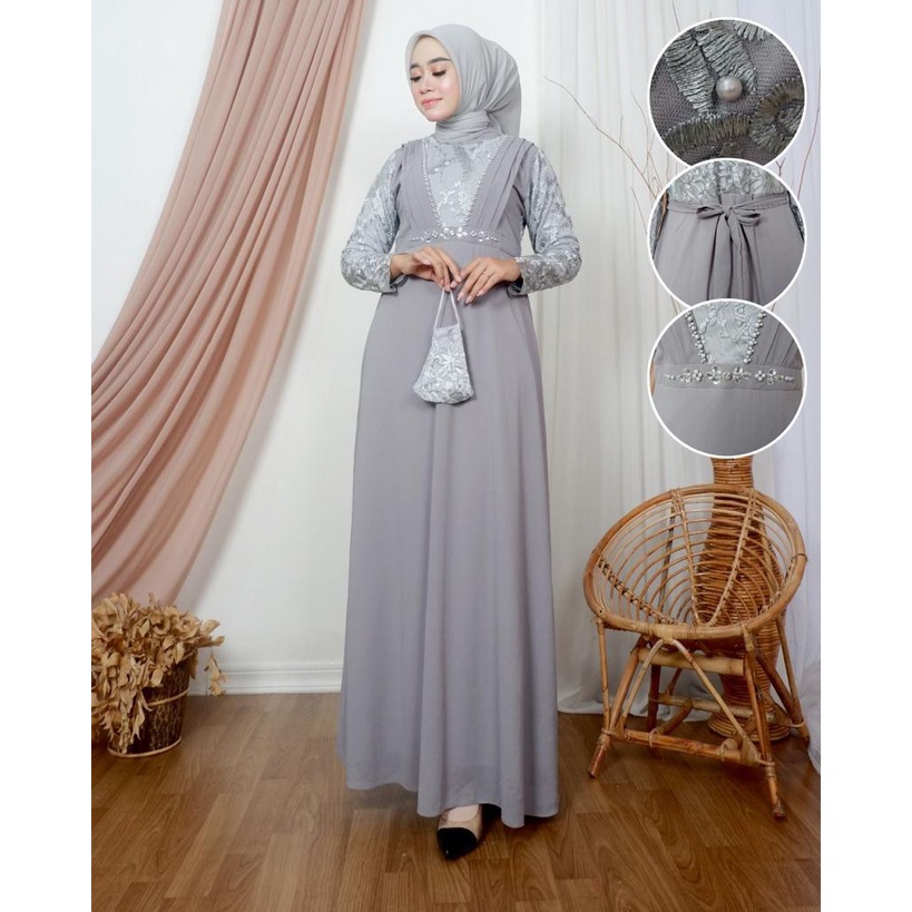 Gamis Salsabilla Tille Premium Kombinasi Cerrutty Baby Doll || Gamis Wisuda Remaja Terbaru || Terlaris Gamis Pesta Tille Tuton Premium Kombinasi Cerutty || Gamis Seragam Pesta Modern 2022 || [COD] Bayar di Tempat ~ DVN STYLE