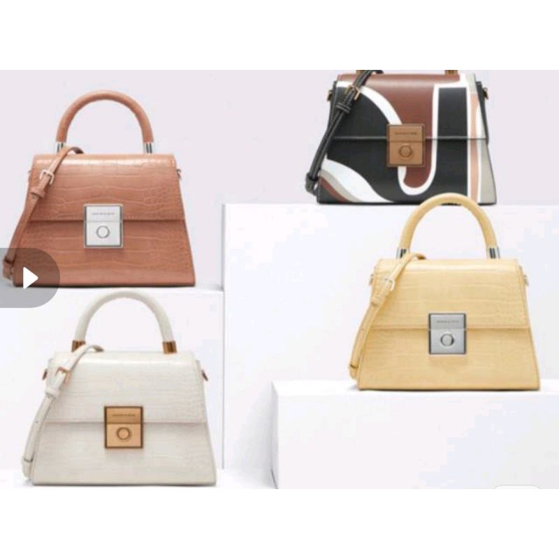 Tas Ck Printed  Slempang Croco Handle Push Lock Original Handbag CNK C682 C626